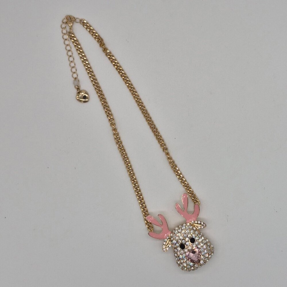 Betsey Johnson Reindeer Necklace - Picture 2 of 4